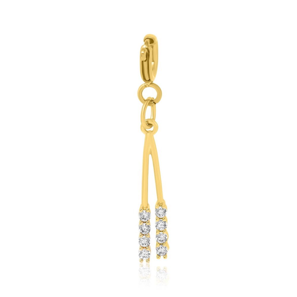 Cubic Zirconia Wishbone Charm